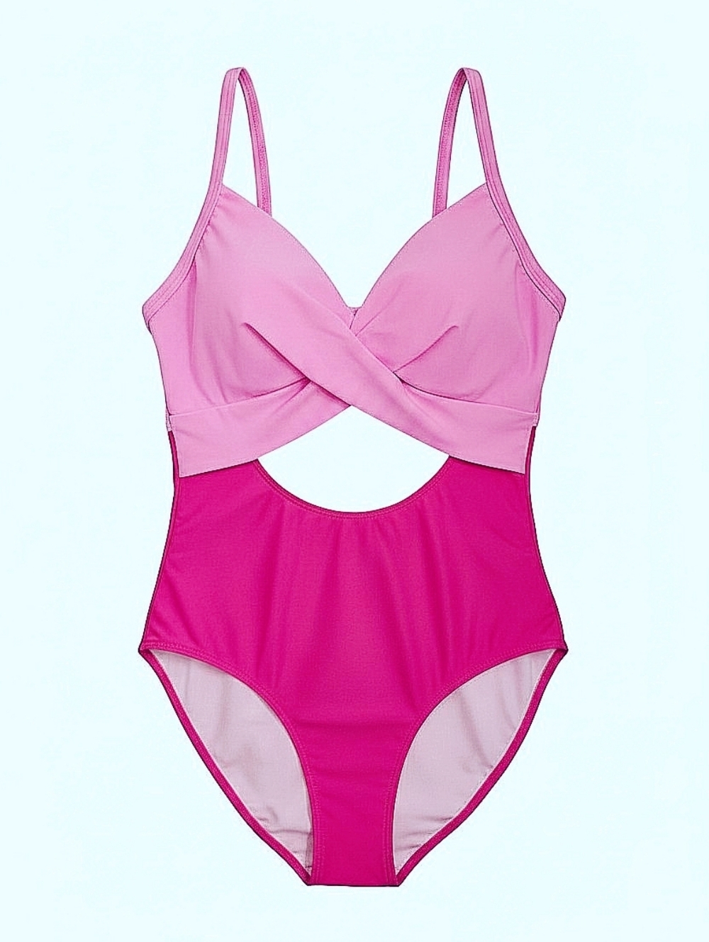 NWT! EoMenie Two-Tone Pink Cutout One-Piece Swimsuit